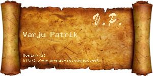 Varju Patrik névjegykártya