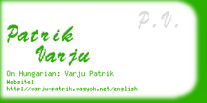 patrik varju business card